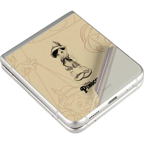 Disney Pinocchio Sketches Portrait Galaxy Z Flip4 5G Skin
